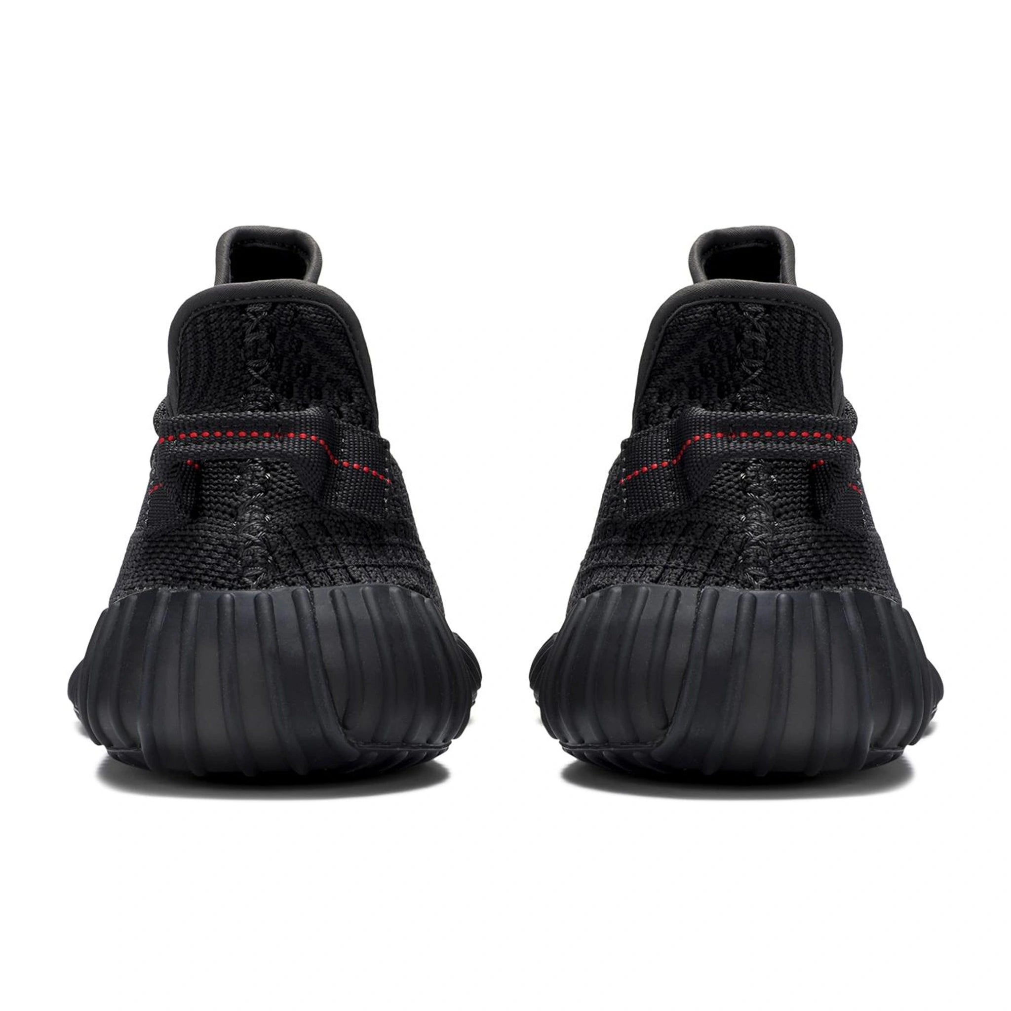 Back view of Adidas Yeezy Boost 350 V2 Static Black Non Reflective FU9006